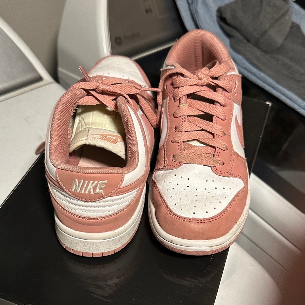 Nike Blush and White Low-Top Sneakers